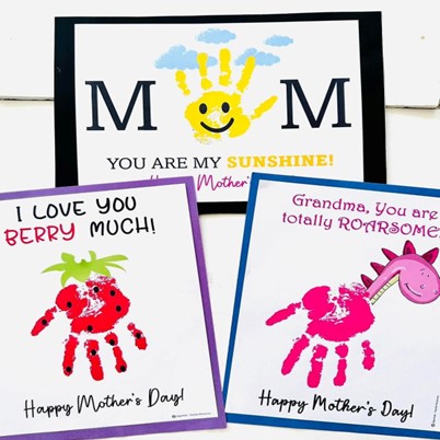 Handprint Template Gift for Mom From Kids, DIY Mother's Day Gift