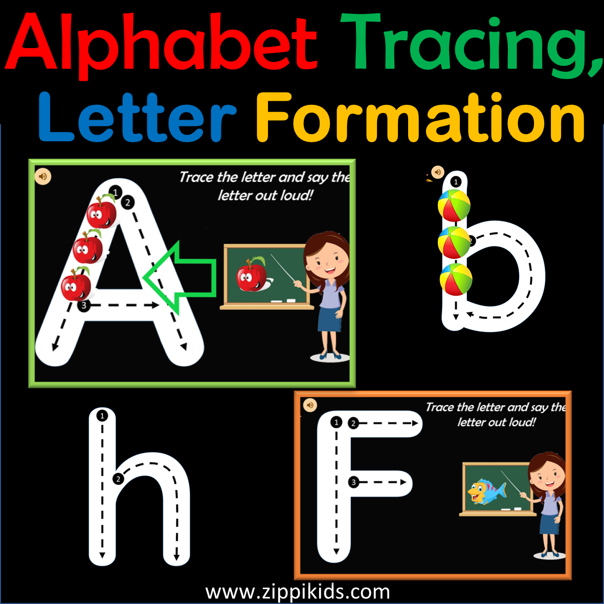 Alphabet Tracing, Letter Formation - 52 Google Slides