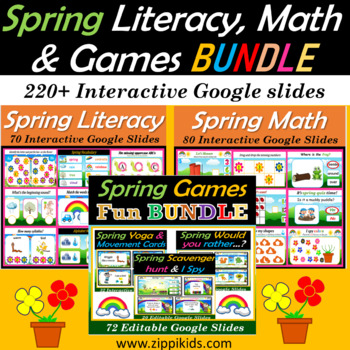 Spring Literacy, Math, Activities and Party Big Bundle - 220 Google Slides