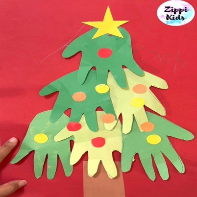 christmas handprint art preschoolers