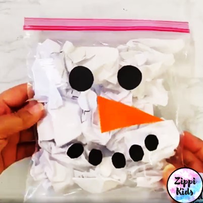 Snowman In A Bag Winter Craft for preschool