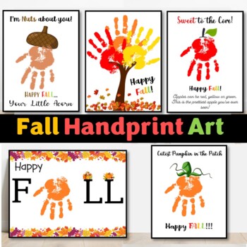 Fall Handprint Keepsake Art, Fall Greeting Card, Fall Craft Activities