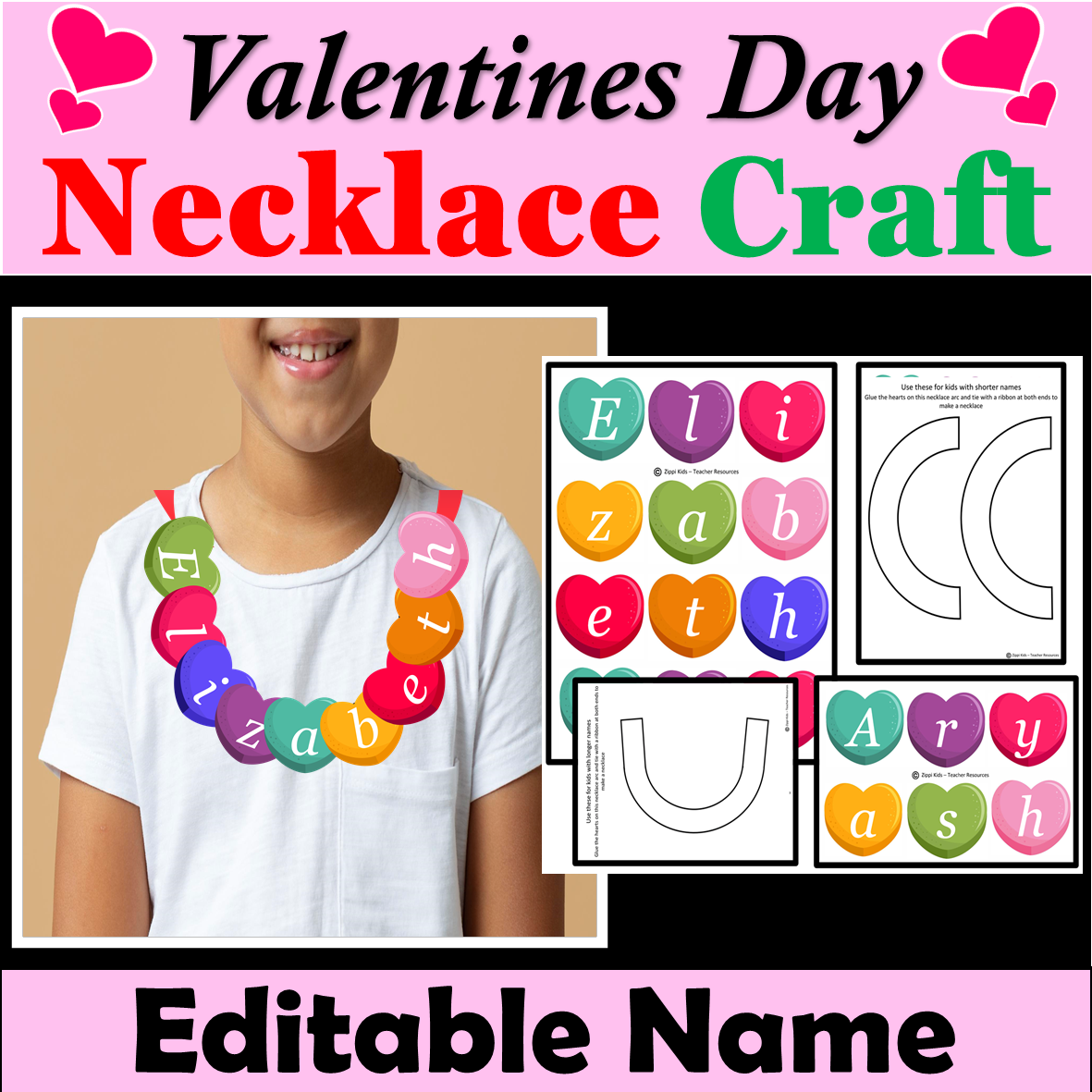 Printable Valentine's Day Heart Craft For Kids To Create