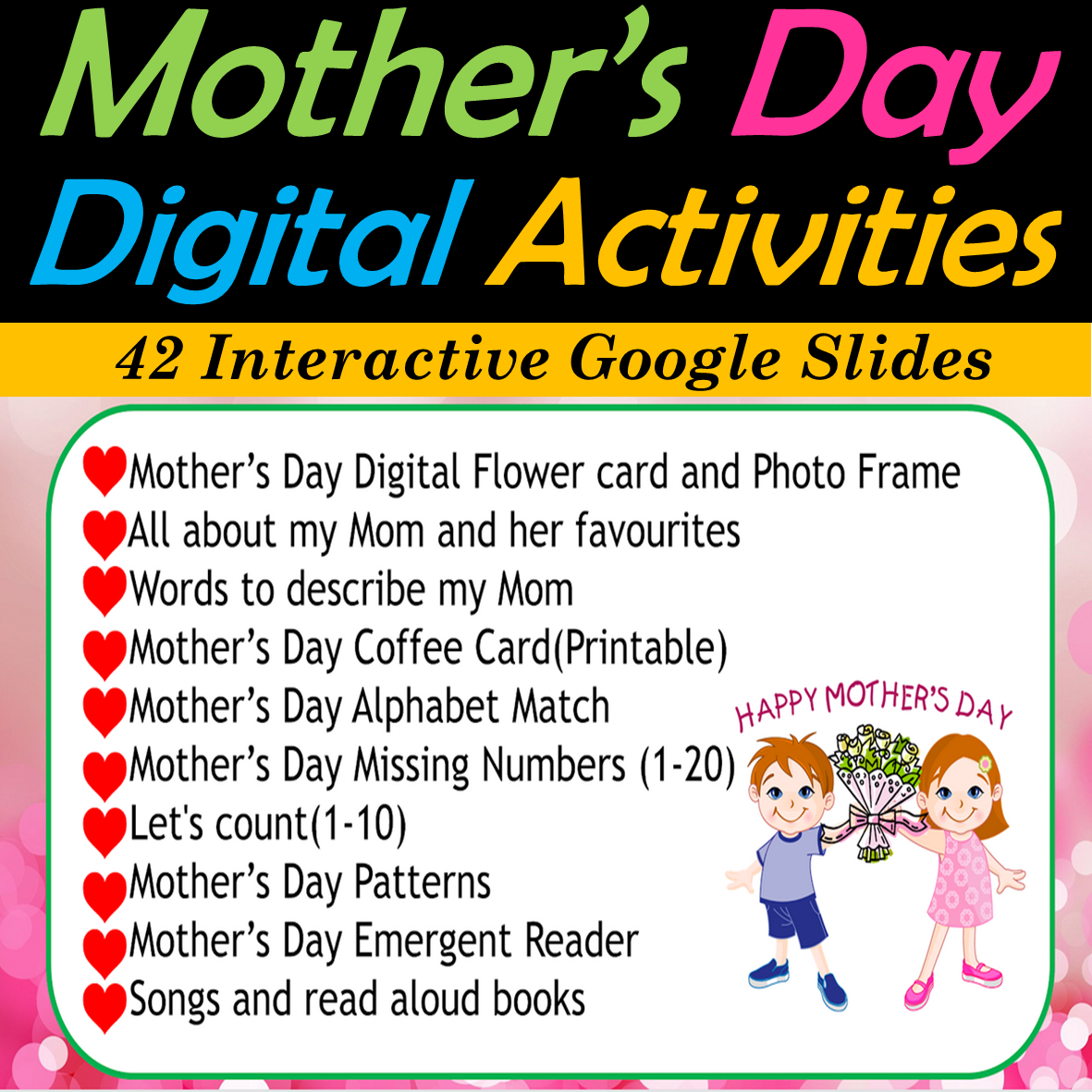 Digital Mother's Day Literacy and Math Bundle | Mother's Day Coffee Cup Craft