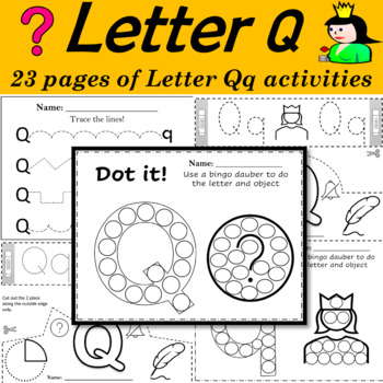 Letter of the week: LETTER Q-NO PREP WORKSHEETS- LETTER Q Alphabet Lore  theme