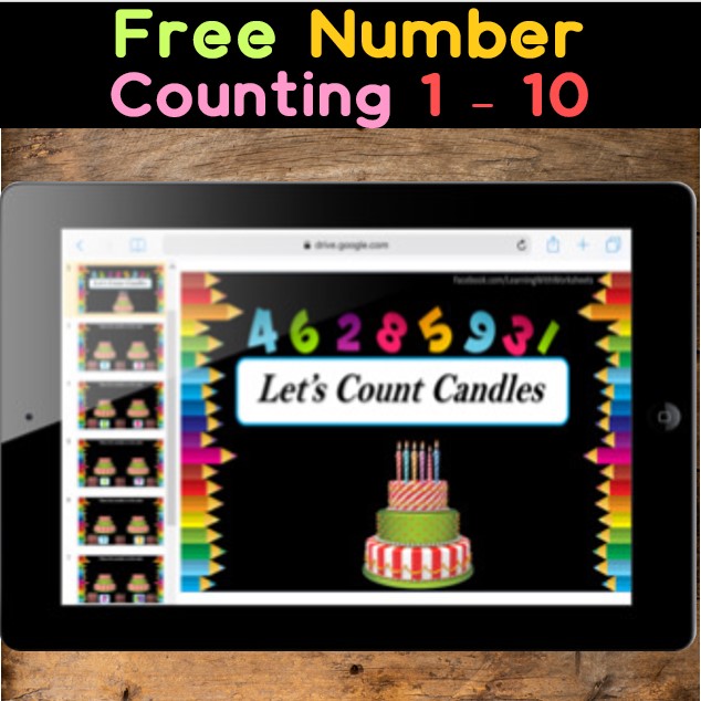 Free Number Counting Practice(1-10) - 5 Google slides