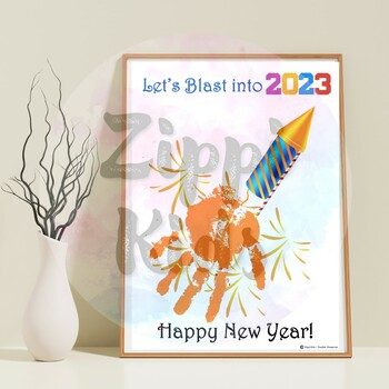 New Years 2023 Handprint Craft Bundle, Preschool Keepsake Art