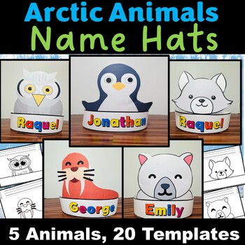 Arctic Animals Name Hats/Crown BUNDLE- Winter Activities