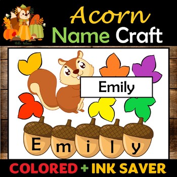 Acorn Name Craft Activities, Acorn Craft, Fall activities, Bulletin Board