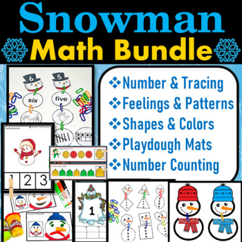 Snowman Math Task Cards, Winter Activities