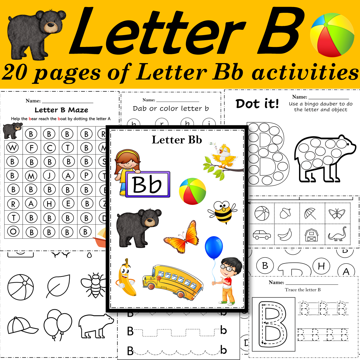 Preschool Alphabet: B is for Bears (Book Scavenger Hunt)  Preschool circle  time, Preschool songs, Alphabet preschool