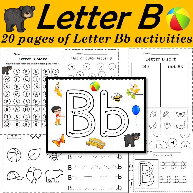 Alphabet Letter of the Week B Activities - Printable PDF - Zippi Kids