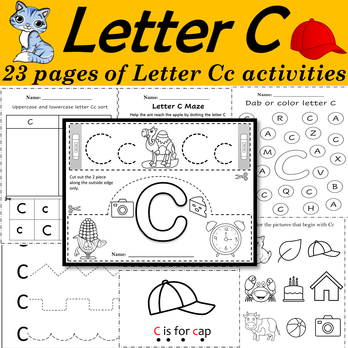 Alphabet Letter of the Week C Activities - Printable PDF » Zippi Kids