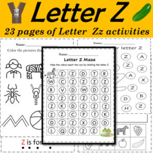 Alphabet Letter of the Week Z Activities - Printable PDF - Zippi Kids