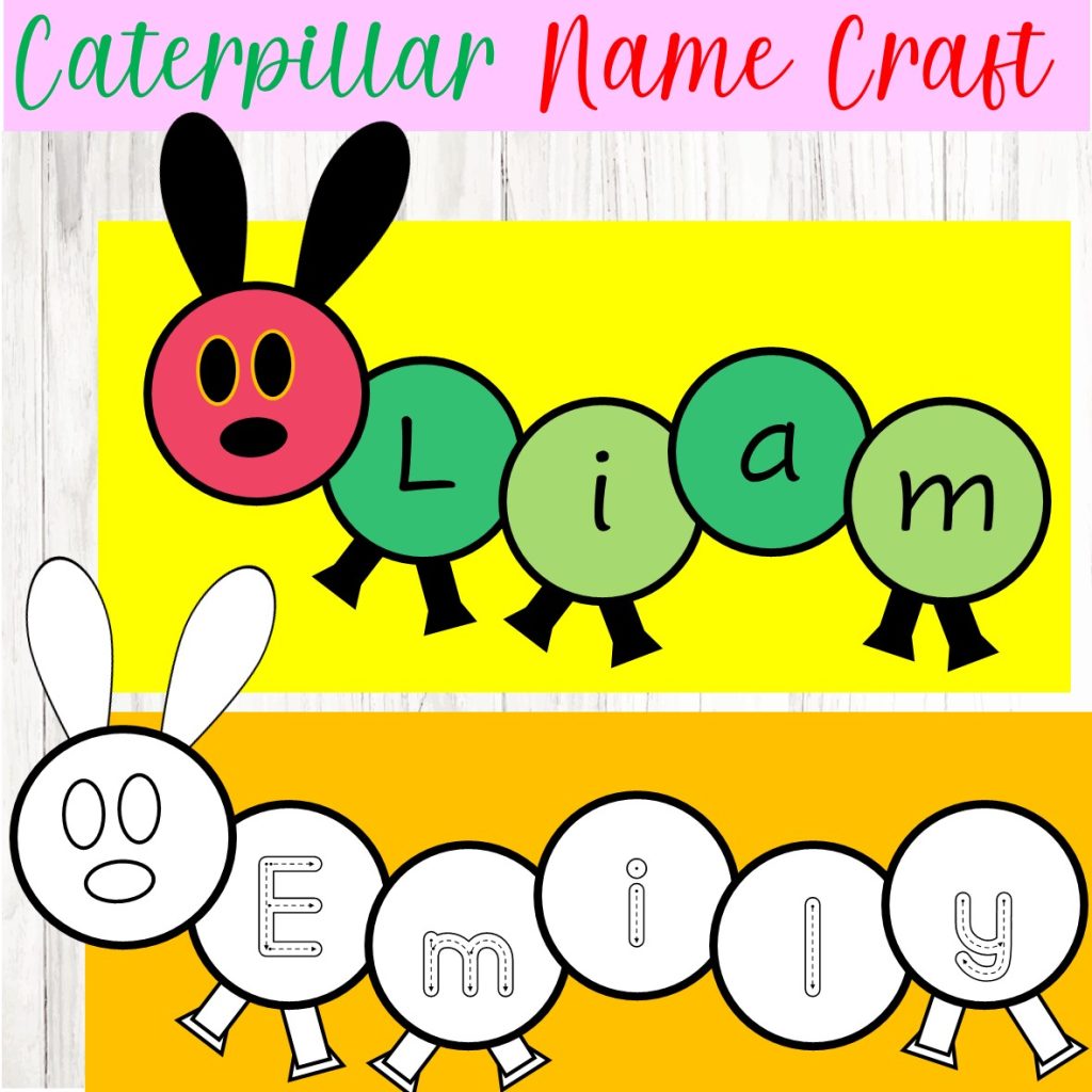 The Very Hungry Caterpillar Name Craft inspired by ERIC CARLE'S book, Back to school craft , Spring activity