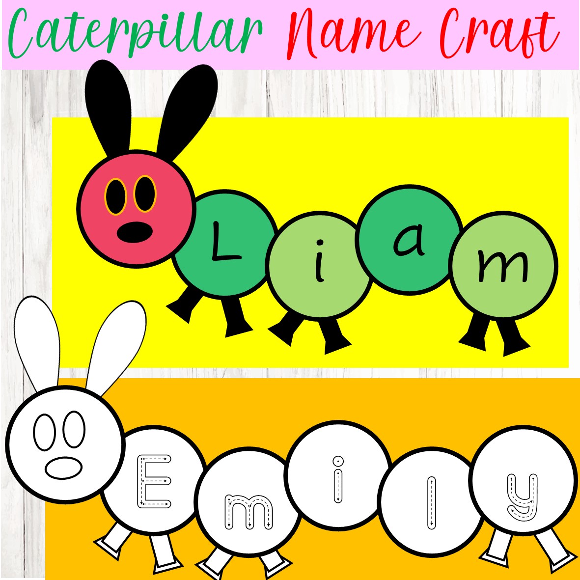 The Very Hungry Caterpillar Name Craft inspired by ERIC CARLE'S book, Back to school craft , Spring activity