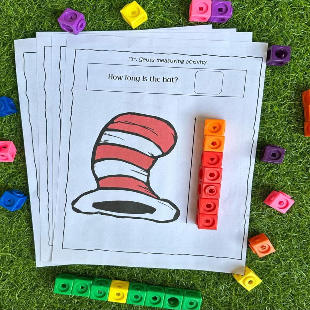 Dr. Seuss Measuring Math Activity for Read across America week - Zippi Kids