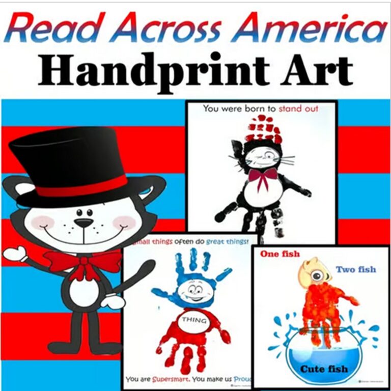 Dr Seuss Cat in hat handprint