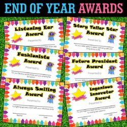 End of the Year Awards Certificates for Graduation - 54 Pre-made awards