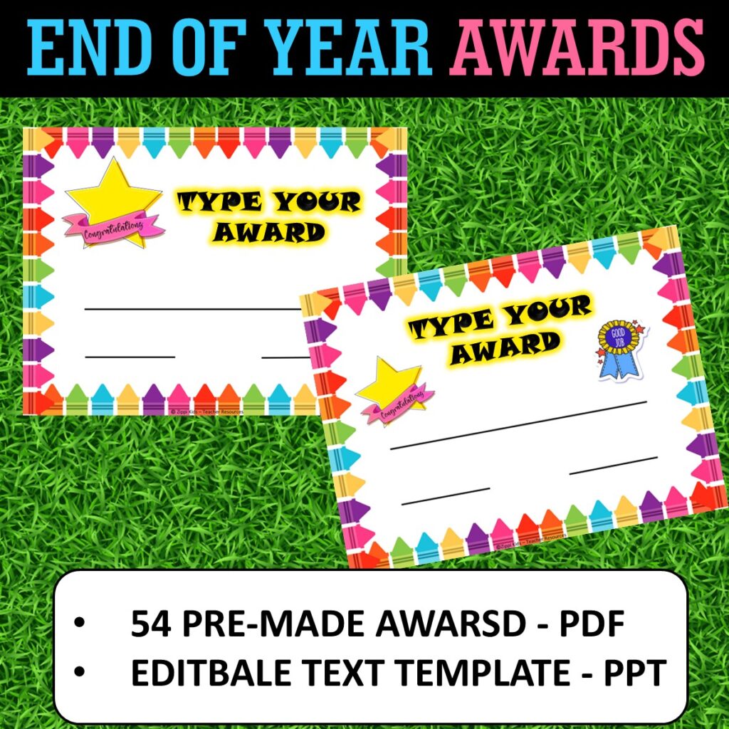 EDITABLE Award Certificates for Pre-k