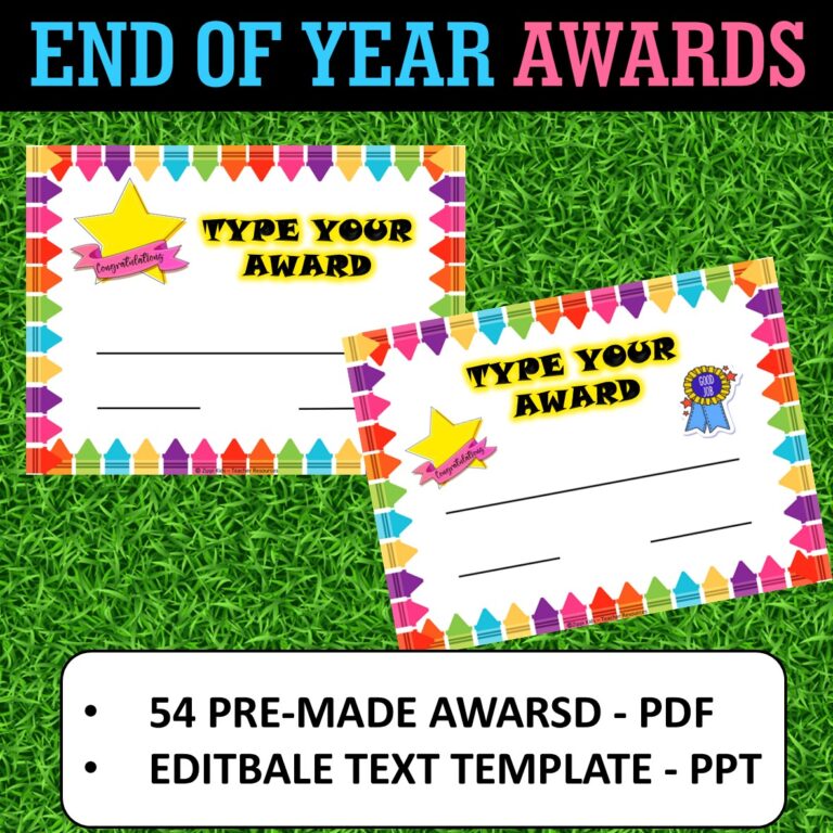 EDITABLE Award Certificates for Pre-k