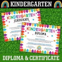 Kindergarten Diploma, Certificate, End of Year graduation promotion 2025