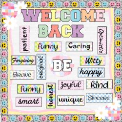 Pastel Welcome Back Inspirational Bulletin Board