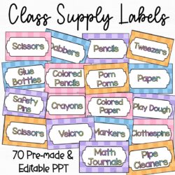 Pastel Classroom Supply Labels & Bin Labels, EDITABLE, Classroom Organization