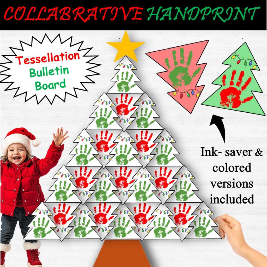  Handprint Christmas Tree Tessellation Craft