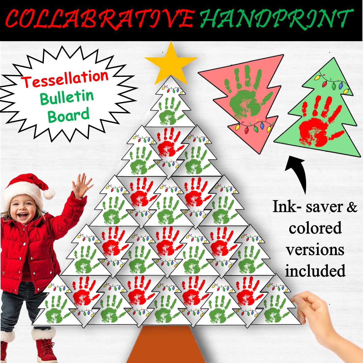 Handprint Christmas Tree Tessellation Craft
