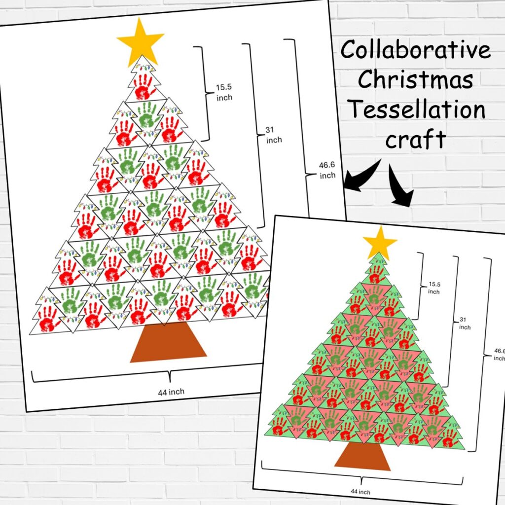  Handprint Christmas Tree Tessellation Craft