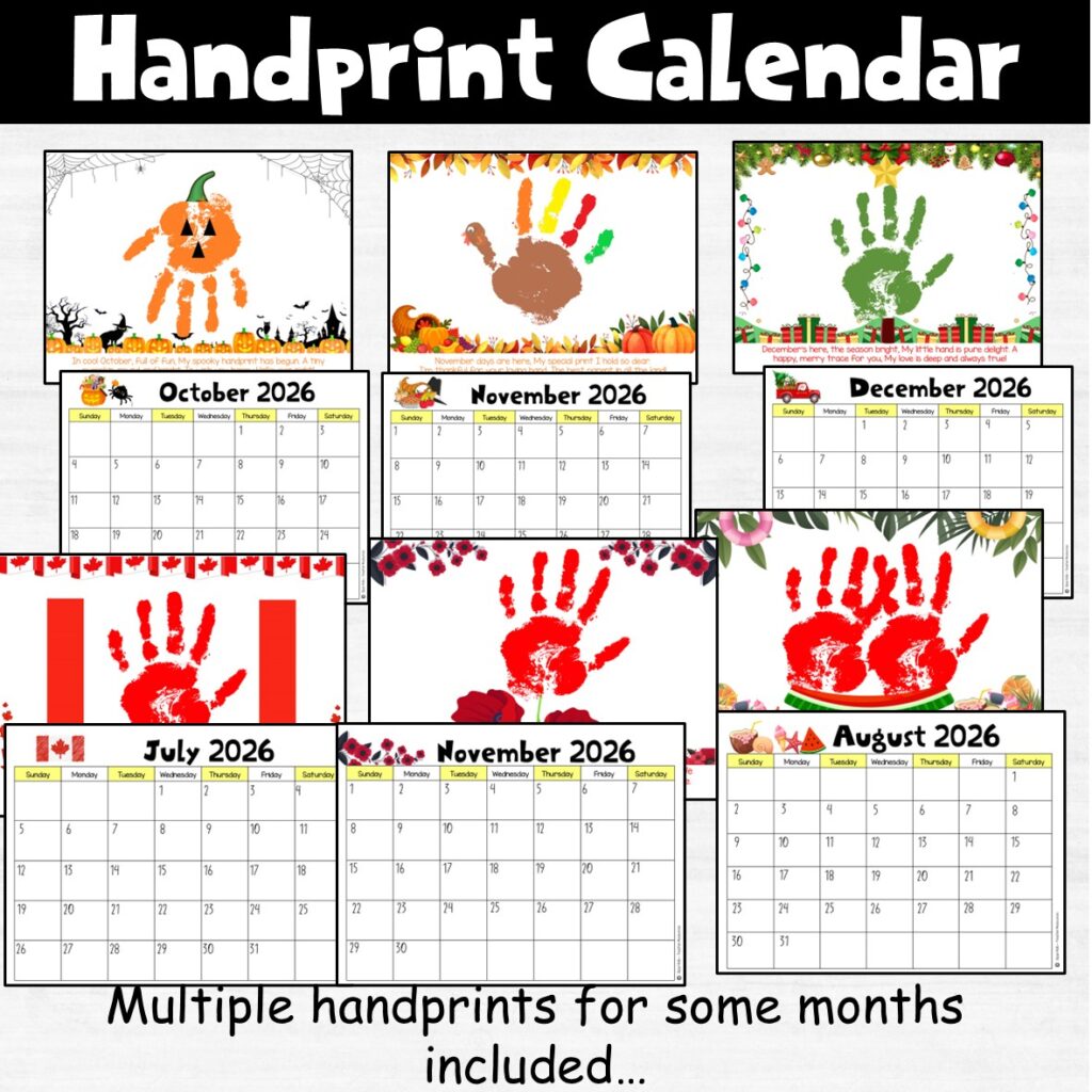 Handprint Calendar Keepsake 
