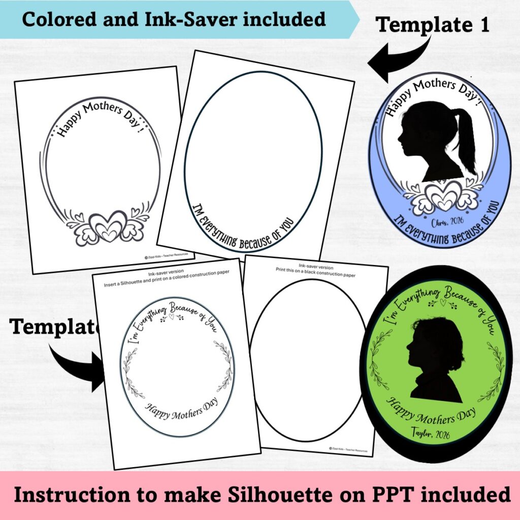 Mothers day silhouette craft