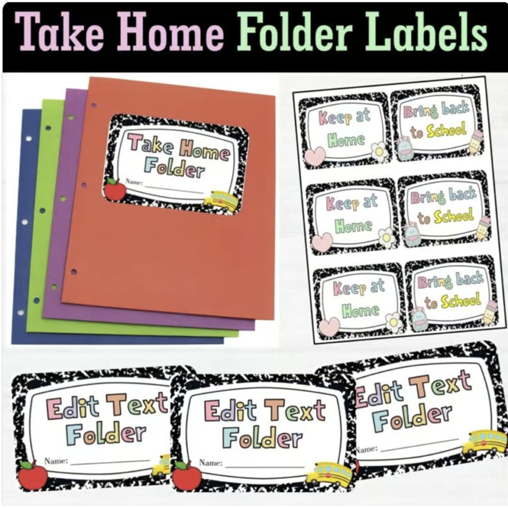 Classroom Organization Labels